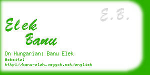 elek banu business card